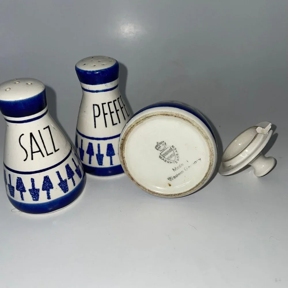 Set of 3 Wächtersbach West Germany Vintage Salt and Pepper Shakers and Spreader
